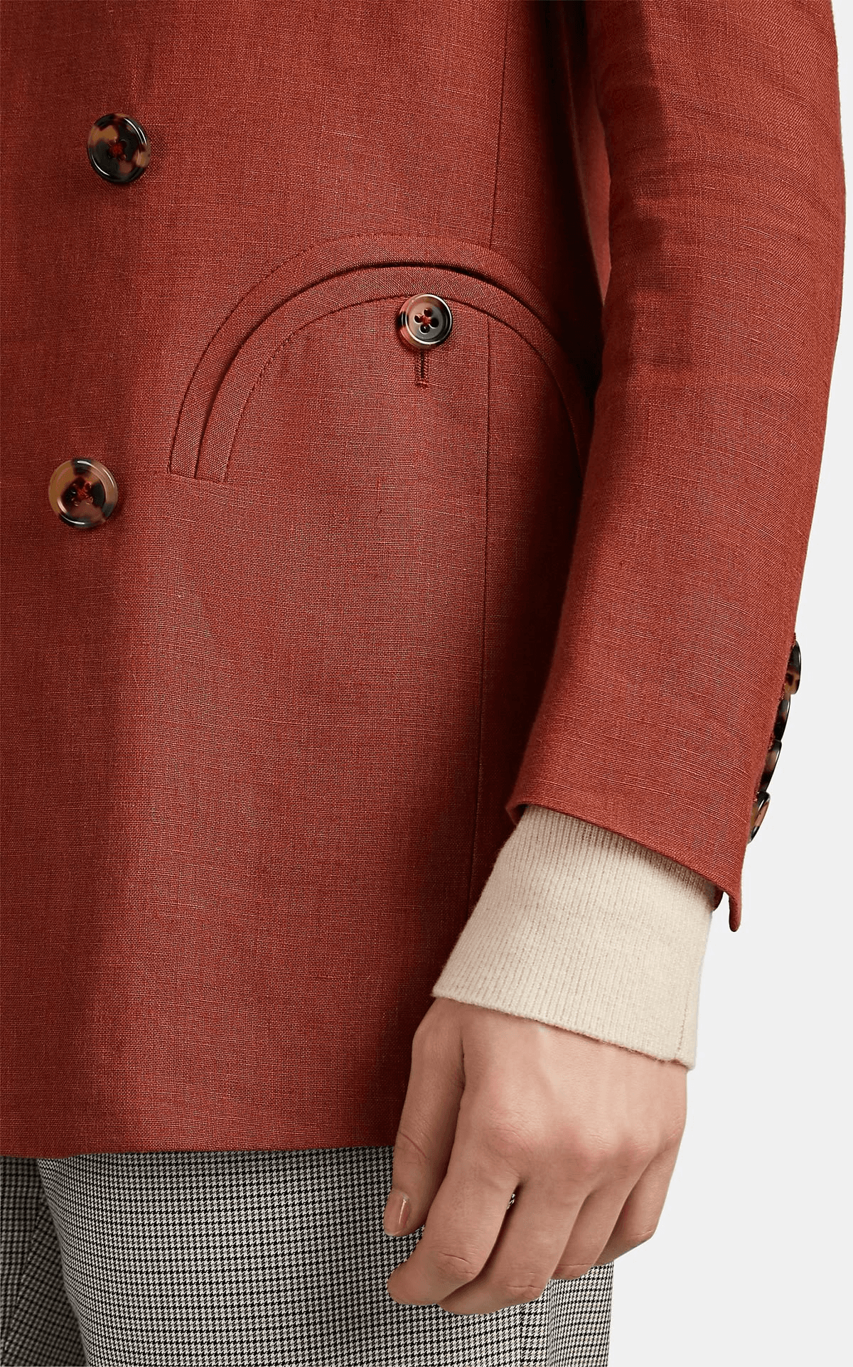 Grey shirt with mini design, not too bright or too dark.